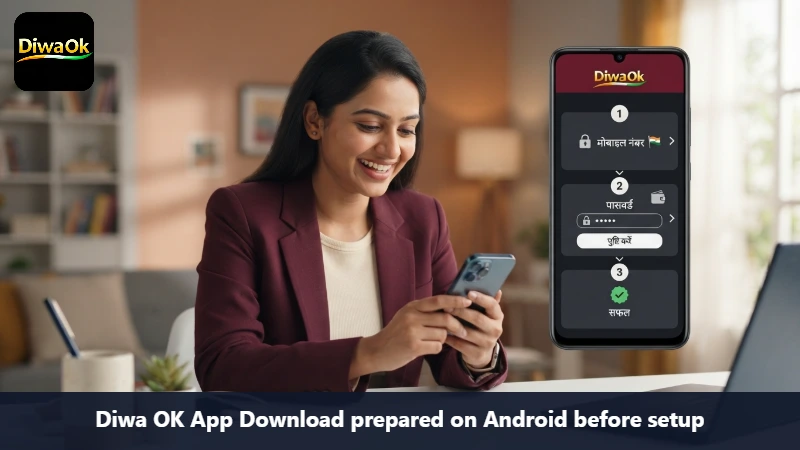 Diwa OK App Download prepared on Android before setup